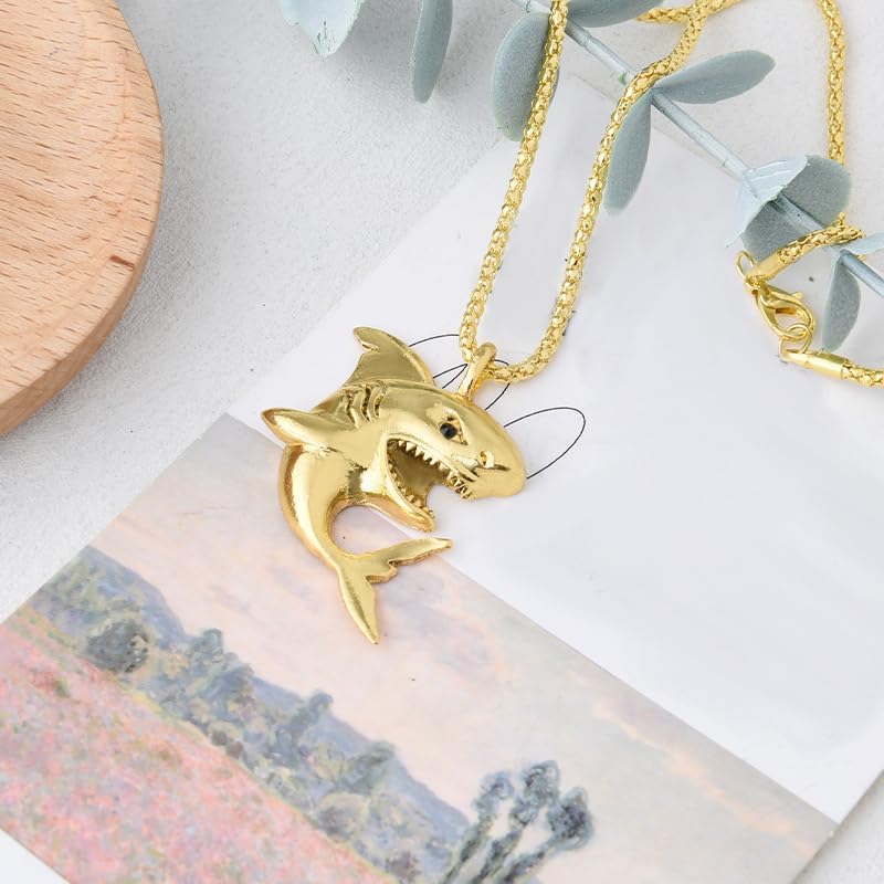 Gold Shark Necklace for Men Women Sea Ocean Animal Necklaces for Men Women Stainless Steel Fish Necklace for Shark Lovers Gift - Image 7