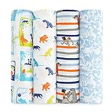 aden + anais Disney Swaddle Blanket, Boutique Muslin Blankets for Girls & Boys, Baby Receiving Swaddles, Ideal Newborn & Infant Swaddling Set, 4 Pack, Jungle Book