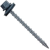 Vista 37 de Tornillos para techos de metal #10: (250) Tornillos x 2-1/2" ABC GRIS Tornillo de techo de chapa hexagonal Tornillo de techo de chapa. Arandela EPDM