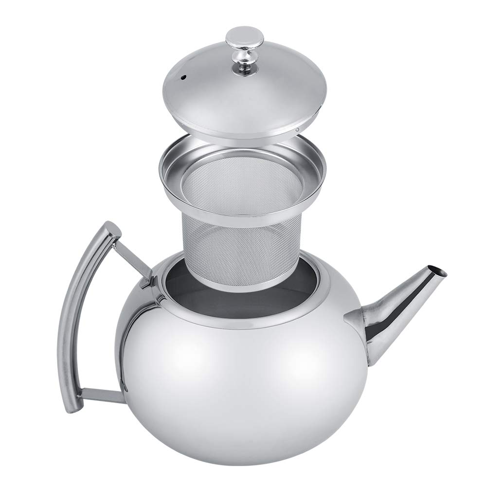 Stainless Steel Coffee Pot, Silver Easy Grip 2L Tea Pot, Bedroom for Office Travel for Home