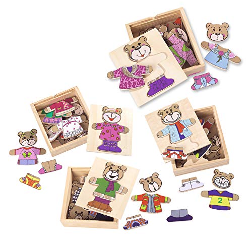 Eichhorn 100005401 - Bären-Puzzle, mit versch. Kleidungsstücken zum Wechseln, 4 Verschiedene Motive, Keine Motivauswahl möglich, Lieferumfang 1 STK., FSC 100% Zertifiziertes Lindensperrholz