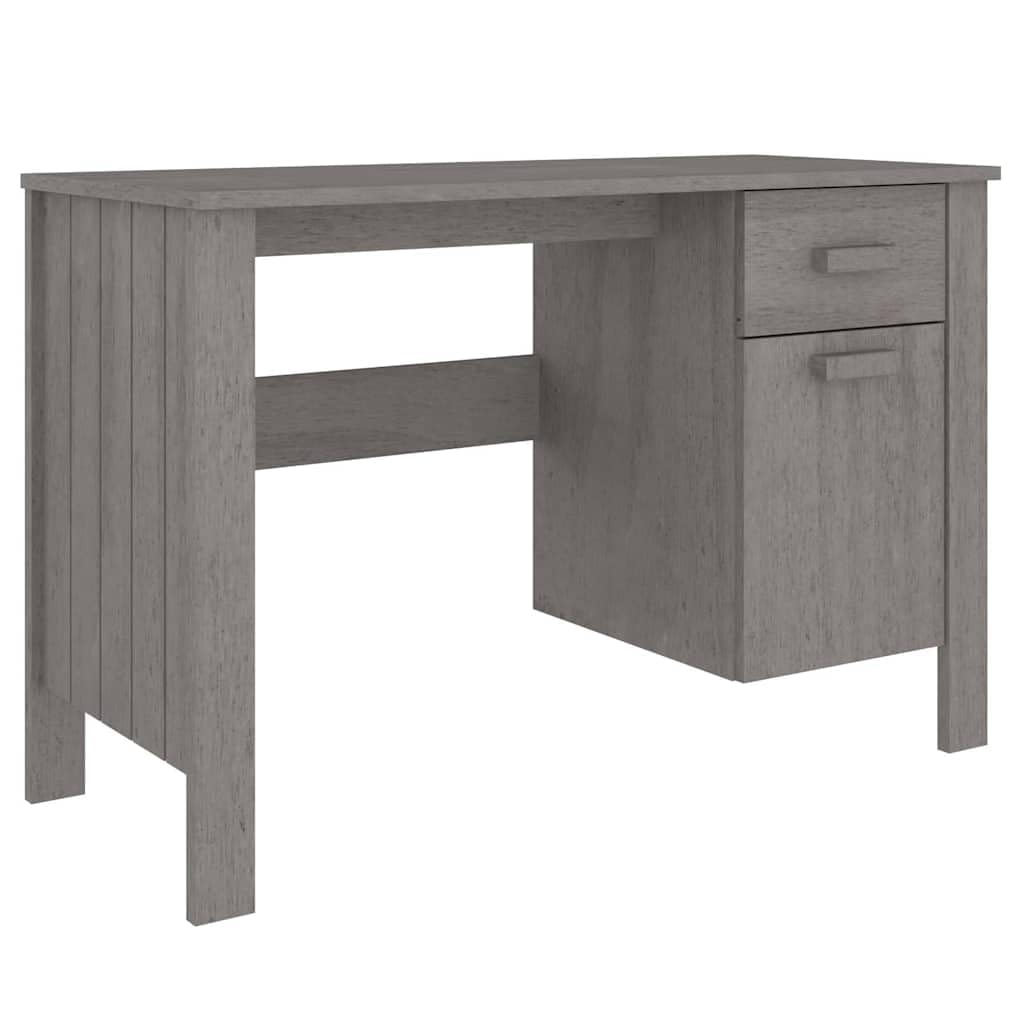 Scrivania HAMAR 113x50x75 cm Legno di pino Massiccio Grigio Chiaro