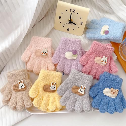1 Pair Cosy Winter Gloves Cartoon Split Finger Mittens for Kids Ages 1-3 Year Soft and Warm Mitts for Outdoor Activity2