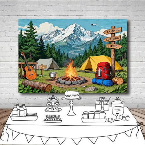 Fondo de Camping 7x5FT para Fotografía en Exterior miniatura 5