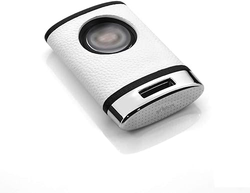 Miniatura 2 de Ontto Funda para llavero de plástico ABS y cuero, protector de llaves para Cadillac CTS XTS ATS SLS SRX C7 Corvette (blanco)