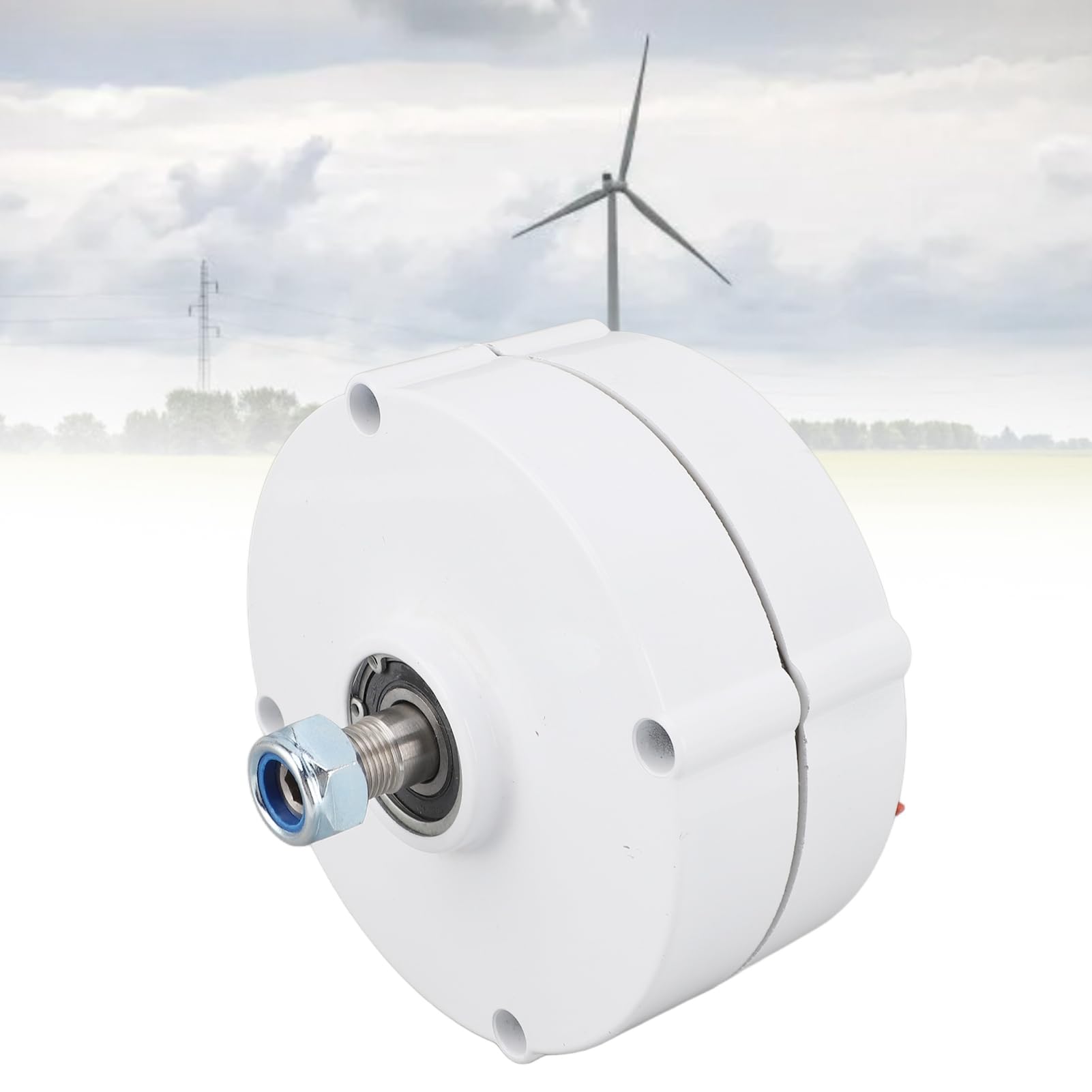 Cocoarm Generatore a Magnete Permanente Alternatore Trifase a Doppio Albero da 24 V con Struttura in Acciaio Al Carbonio in Lega di Alluminio per Uso Domestico di Turbine Eoliche Verticali e (200W)