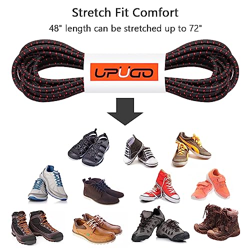 Image of UpUGo Elastic Shoe Laces, No Tie Shoe Laces Tieless for Kids, Adults, Elderly, One Size Fit All