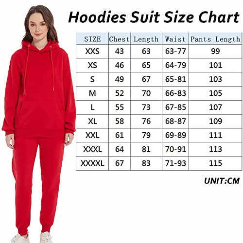 Anime Hoodie And Sweatpants Outfit Cosplay Hooded Pullover Sweatsuits Jogger Sets (Red,L,Large) #TOP1
