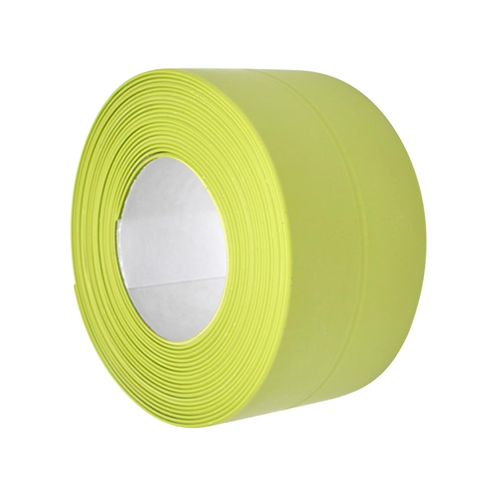 Queenbox 1.5x39.4in Self-Adhesive Corner Caulking Tape, PVC Caulk Tape Sealant Strip for Wall Edge Kitchen Sink Toilet Bathtub, Green