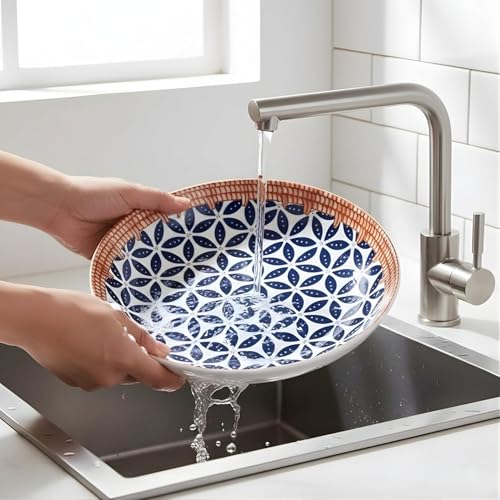 Image of Ceramic Dinner Plates Set of 1, 8 Inch Porcelain Salad Dessert Round Plates, Microwave, Oven and Dishwasher Safe, Kitchen Plates, Serving Dishes plates (DINNER PLATE HONEYCOMB PRINT 1, pack of 1)
