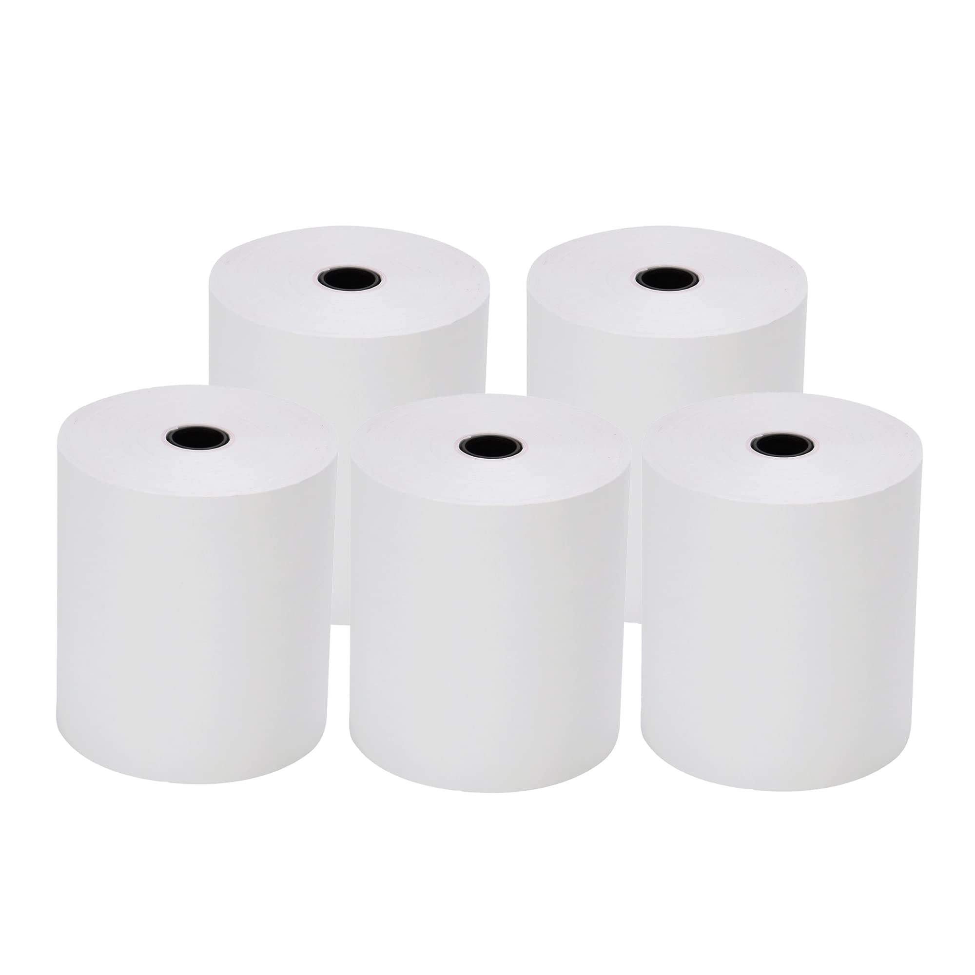 (5 Rolls - 60 GSM) 2 1/4 x 150 ft White Adding Machine Tape Paper Rolls Premium One Ply Register/Adding Machine/Calculator Paper Rolls Printing