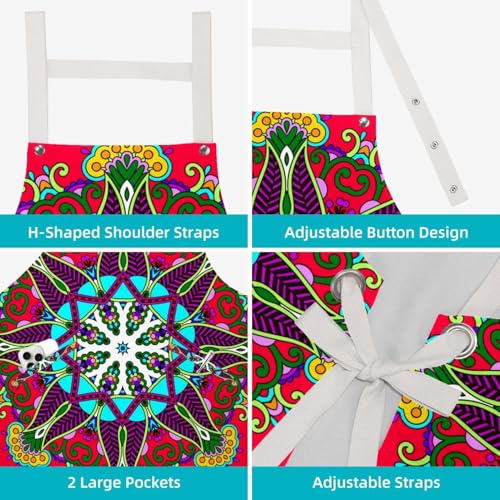 Tablier de serveuse chic à motif floral idéal pour pâtisserie et maison - 4