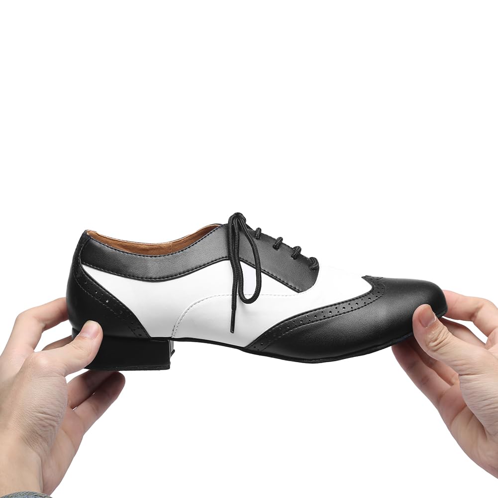 SWDZM Scarpa da Ballo Latino Americano Uomo Vernice per Salsa Tango Jazz di Pratica di Danza Scarpe