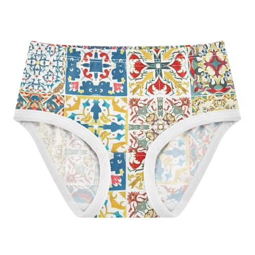 Cotton Girls Underwear Toddler Vintage Colorful Floral Geometric Girl Panties Cute Fancy Kids Undies Briefs 2t