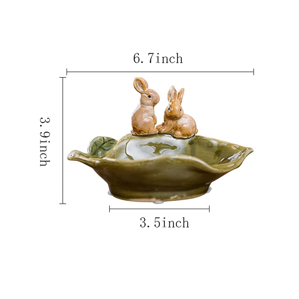 mydelniczka Mydło danie ceramiczne uchwyt mydlany europejski styl mydła taca śliczna królika mydła pudełko kreatywność osobowości domowej łazienki mydło pudełko na mydło (Color : A)
