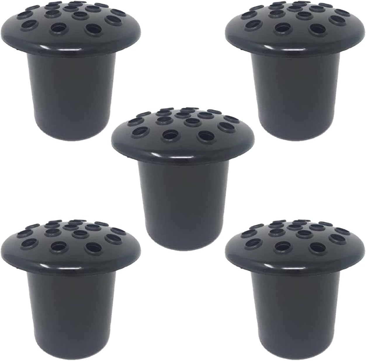 Grave Flower Holders Set of 5x, Memorial Vases for Graves in Black