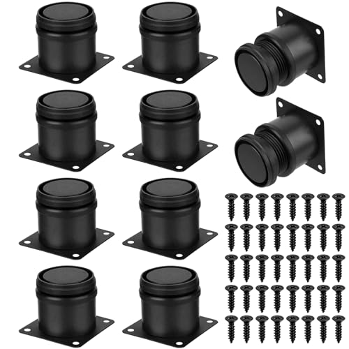 10 Stück Möbelfüße Verstellbare 5-6,5 cm, Metall Möbelfuß Schwarz, Verstellbar Möbelfüsse Höhenversteller Schrankfüße Schwarz, Schrankbeine für Möbelbeine Couchtisch Bettfüße Kommodenfüße Regalfüße
