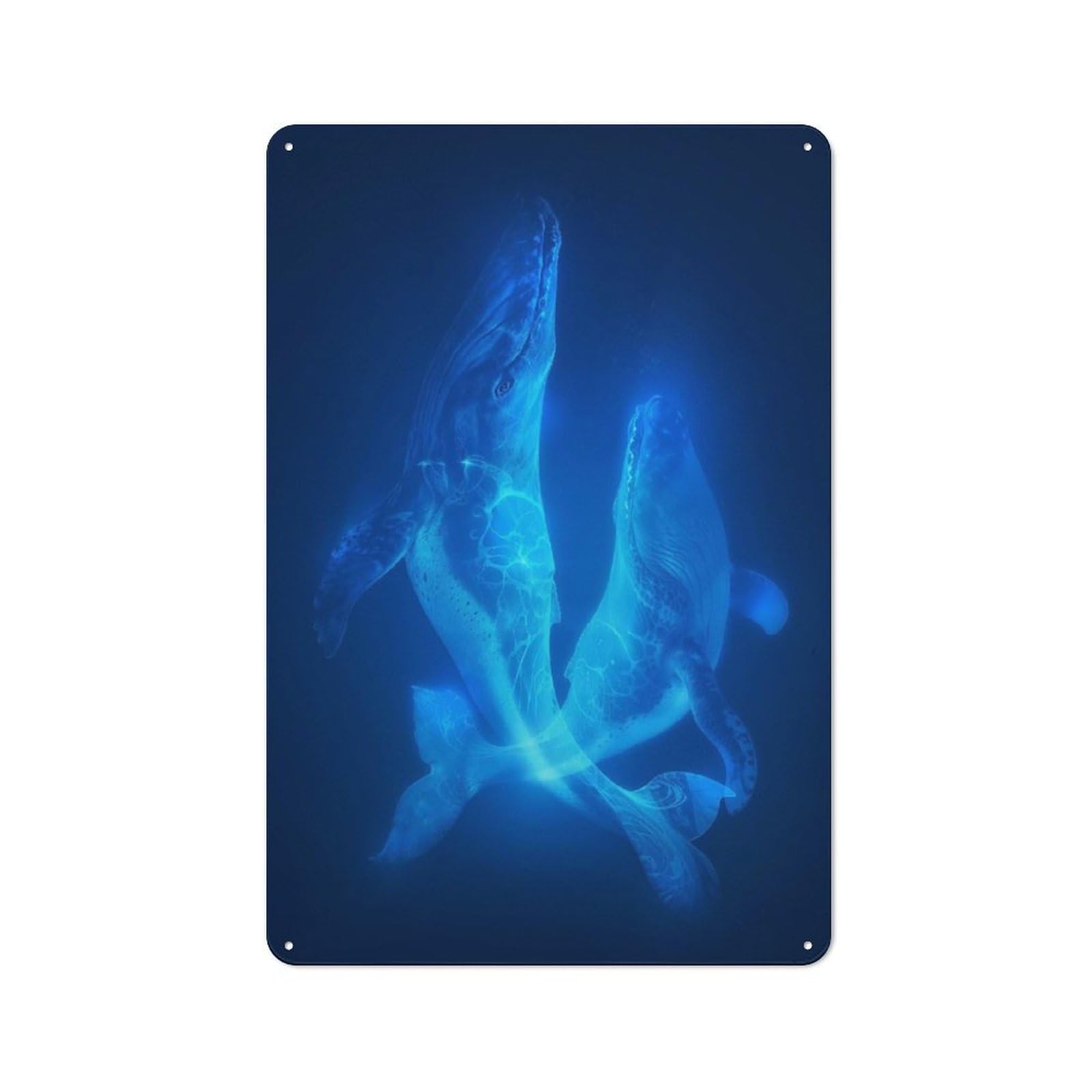 Tin Wall Plaque 30x20cm with Luminous Leviathans for Pub Or Café, for Hospitality Wall Decor Collectors