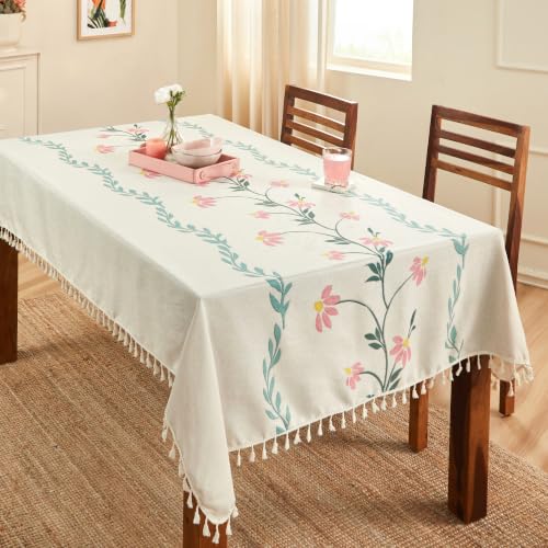 Image of Amazon Basics Tablecloth for Dining Table Cover, Microfiber Fabric Rectangle Tablecloth, 40x60 Inches 4 Seater (Green, 4 Seater)