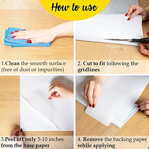 Clear Wall Protector Contact Paper - Self Adhesive Removable Vinyl Film Kitchen Cabinet Liner Transparent Plastic Foil Backsplash Oil Waterproof Heat Resistant Wallpaper Furniture Door Scratch Dog Cat #TOP5