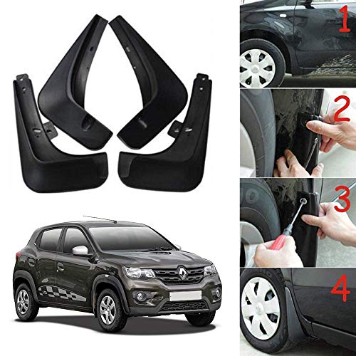 Image of Oshotto (O.E.M Fitting Cup Type) Mud Flap /Splash Guard Compatible with Renault KWID (T-I) 2015-2018 (Set of 4)