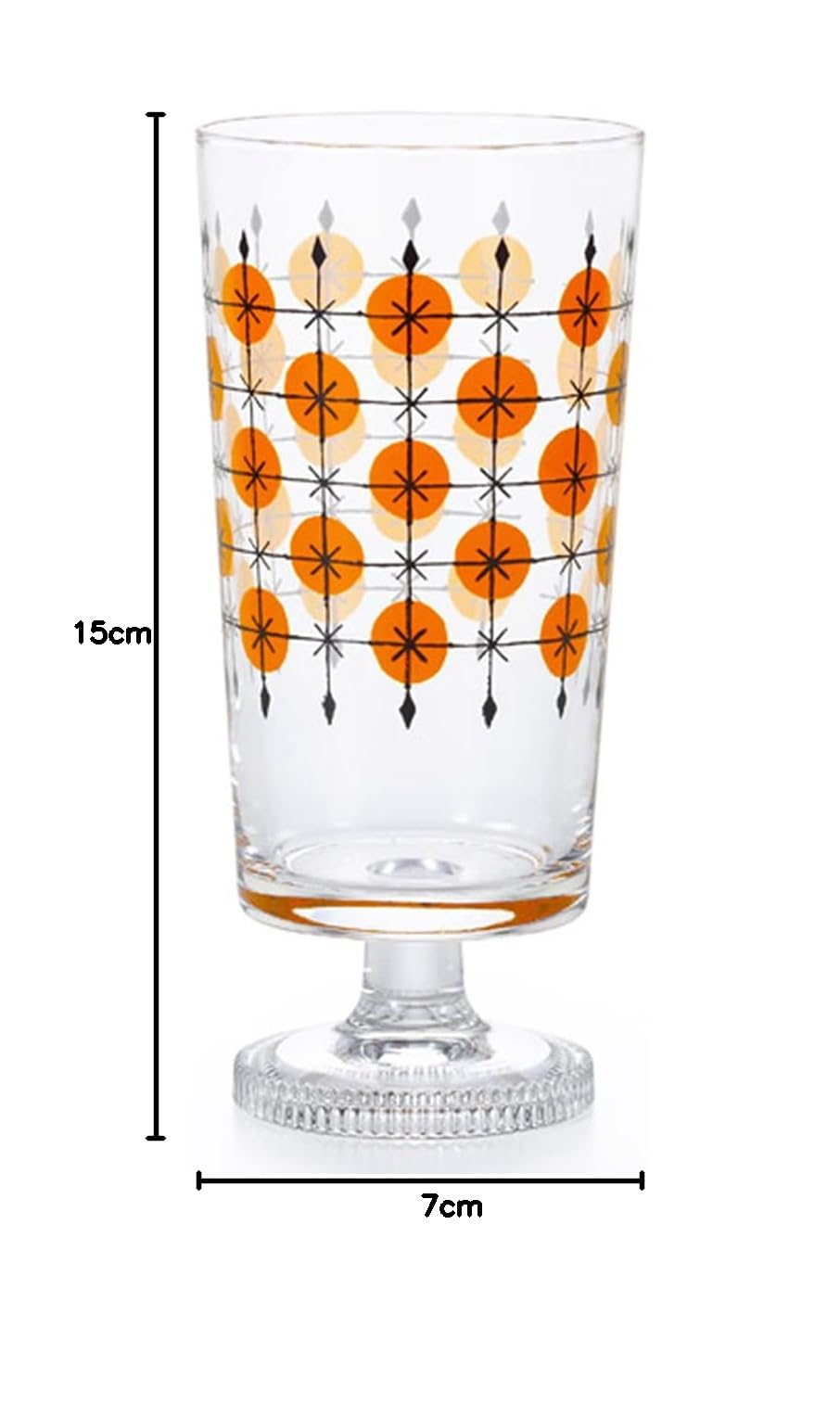 赤いカットガラスの脚付きグラス5個セット 赤いカットガラスの脚付き