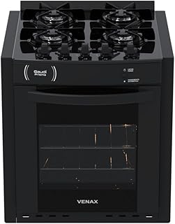 Fogao A Gas De Embutir Gaudi Prisma Vitreo Bl 4q Preto Gas Glp