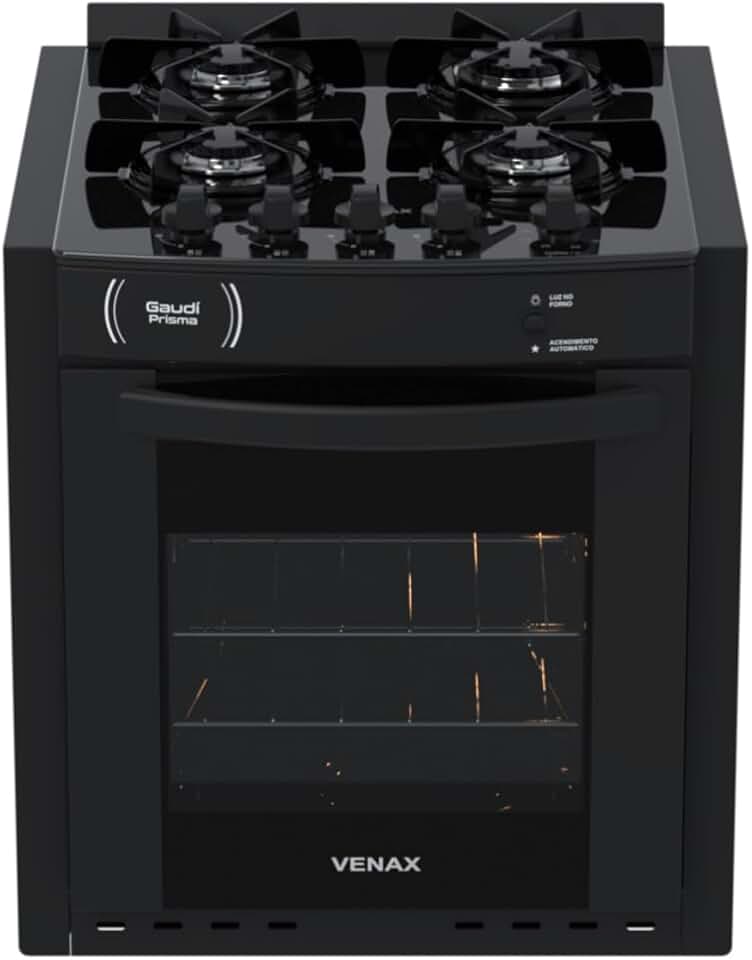 Fogao A Gas De Embutir Gaudi Prisma Vitreo Bl 4q Preto Gas Glp
