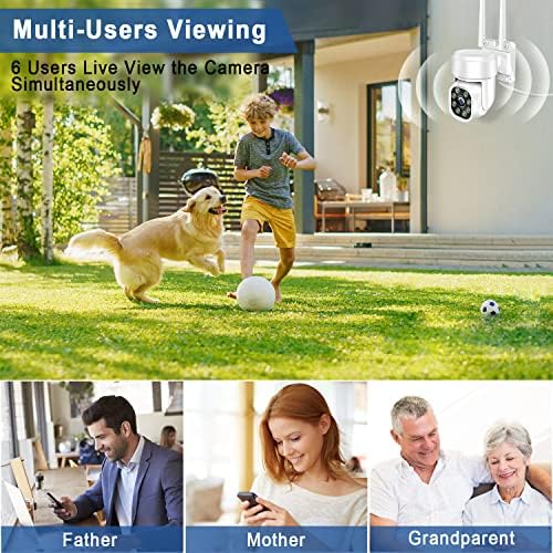 KAMEP 2K Security Camera Outdoor Wireless with Color Night Vision, 4MP PTZ CCTV Camera with 355°Pan 110°Tilt, Home Wifi Wired IP Camera Auto Tracking PIR Motion Detection, Two-way Audio