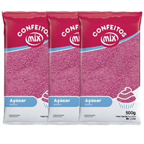 Açúcar Colorido Algodão Doce Pipoca Doces Bolo 1,5kg Mix Várias Cores (Rosa, 1,5kg)