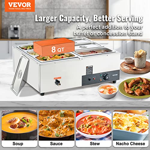 Vevor ELECTRIC STEAM TABLE 6 X 8QT 6-Pan Commercial Food Warmer, 6 X 8Qt Electric Steam Table thumb #1