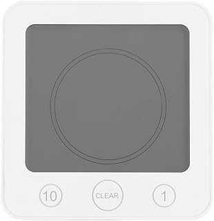 Raguso Étanche Salle De Bains Cuisine Minuterie Horloge Murale Numérique LCD Thermomètre Hygromètre Ventouse Ventouse Numérique Minuterie Douche Horloge pour La Maison(Blanc)