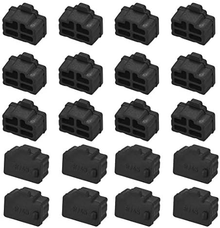 sourcing map 20pcs RJ45 Silicone Protectors Ethernet Hub Port Anti Dust Cap Cover 12mmx8.3mm Black