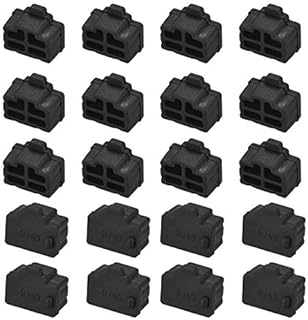 sourcing map 20pcs RJ45 Silicone Protectors Ethernet Hub Port Anti Dust Cap Cover 12mmx8.3mm Black