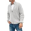 Gebreide lange mouwen heren trui jas val/winter stand kraag effen kleur vest trui knitwear trui (Color : White, Size : M…