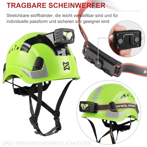 HEARMOR LED Protective Helmet ABS Construction Helmet Construction Worker Helmet Forestry Helmet Adult Construction Site Helmet Certification EN397 and EN12492 Shock Absorption Penetration Resistance - Image 2