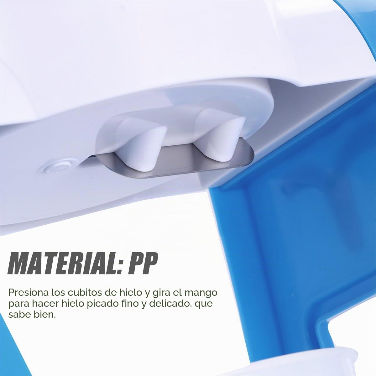 CALLARON Trituradora de Hielo Manual Azul para Casa, Mini Máquina para Hacer Granizados y Hielo Raspado, Desmontable y Fácil de Limpiar, Adecuado para Bebidas y Batidos de Verano