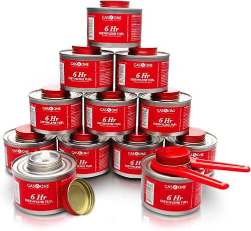 Comparison: Best Chafing Dish Set 8 Gas One 12 Pack 6 Hour Chafing Fuel - Food Warmer for Chafing Dish Buffet Set - Reusable Liquid Safe Fuel With Wick & Lid Opener