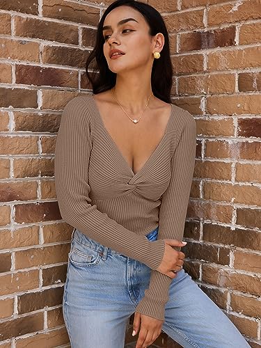 LILLUSORY Women's 2025 Twist Knot Fall Clothes Fashion Outfits Top Ribbed Long Sleeve4