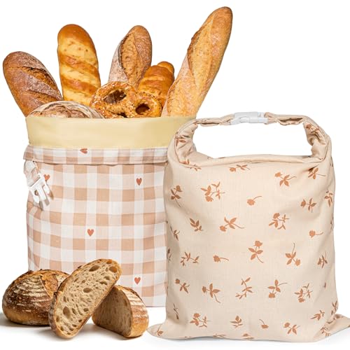 Beeswax Bread Bags for Sourdough, 2 pcs Reusable Beeswax Bread