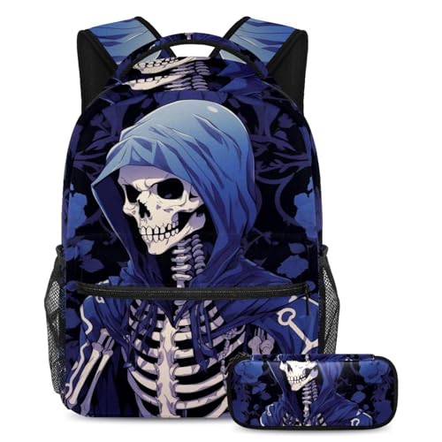 Grand sac à dos scolaire squelette avec trousse résolvant le manque d'espace ado