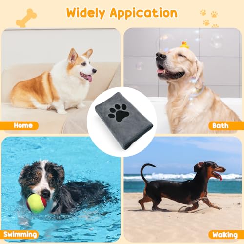 DIELOVEHUA Hundehandtuch, 100 x 50 cm Hundehandtuch Extra Saugfähig, Mikrofaser Handtuch, Schnell Trocknend, Hundehandtücher, Hunde Handtuch für Hunde, Katzen