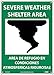 National Marker M741AB Severe Weather Shelter Area Sign - Bilingual