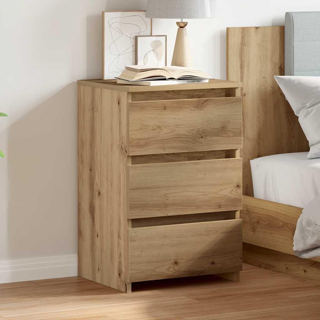Eleganter Nachttisch mit Stauraum aus robustem Holzwerkstoff, Beistelltisch für Schlafzimmer und Wohnzimmer, feuchtigkeitsbeständig und pflegeleicht