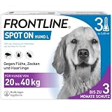FRONTLINE Spot ON Hund L gegen Zecken, Flöhe & Haarlinge (20 bis 40 kg)