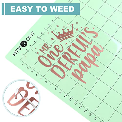 Image of HTVRONT Rose Gold Matte Metallic Permanent Vinyl - 12 inch x 10FT Matte Rose Gold Permanent Adhesive Vinyl Roll Compatible with Cricut Cutting Machine - Easy to Weed & Transfer