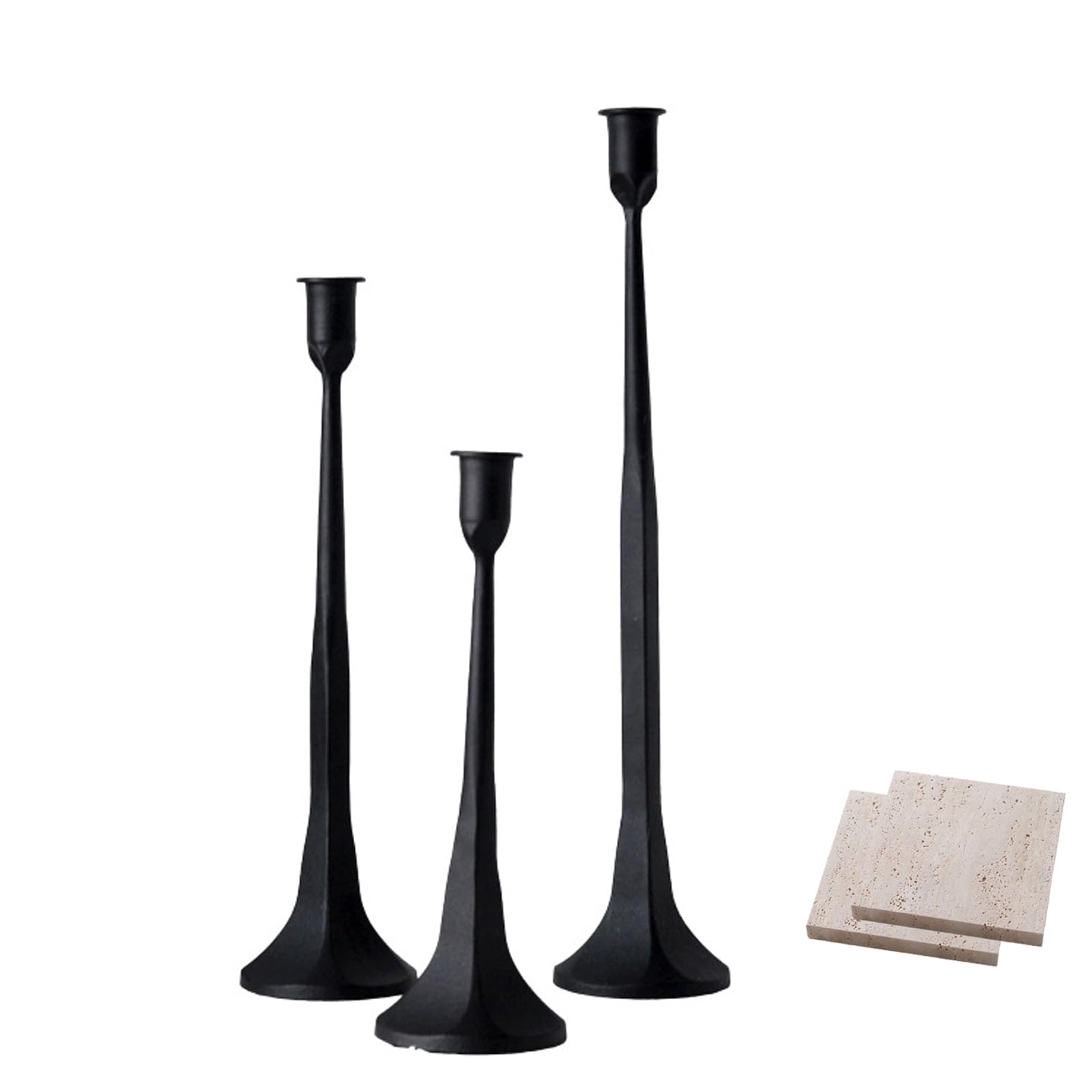 Candelabros de 30,5 cm, 35,5 cm y 39,5 cm, Juego de 3, Aptos para Velas de 2,2 cm, Ideales para Bodas, mesas de Comedor y decoración del hogar.