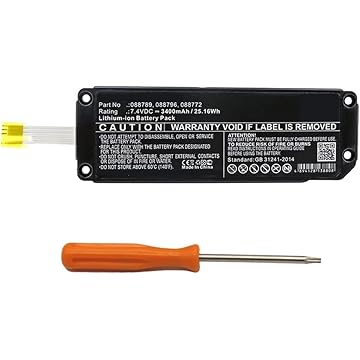 Bateria de laptop 7,4V 3400 mAh 088772 compatível com Bose Soundlink Mini 2, 088772, 088789, 088796.