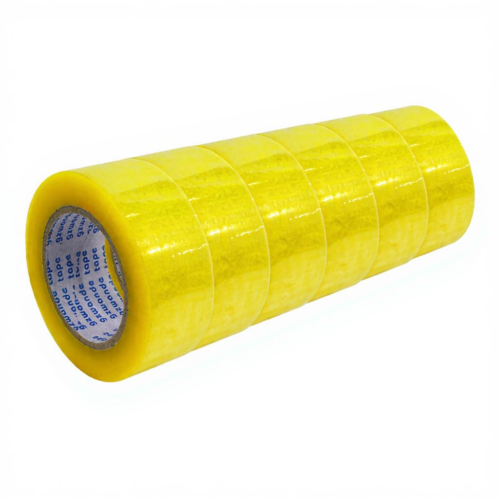 Sealing Tape Transparent Yellow 4.3 cm Wholesale High-Viscosity, Biaxially Oriented Polypropylene Film, Water-Based Adhesive 60 Rolls of 100 m Each Industrial Packing & Coating-image-34