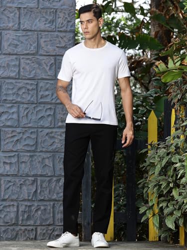 Image of Thomas Scott Men's | Solid | Light Weight | Breathable Fabric | 4 Pocket | Mid Rise | Regular Fit | Cotton Blend | Button Waist | Chino Trouser | Pants